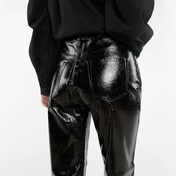 NWOT J Brand patent black lambskin leather cropped trousers, 29 - Picture 9 of 16